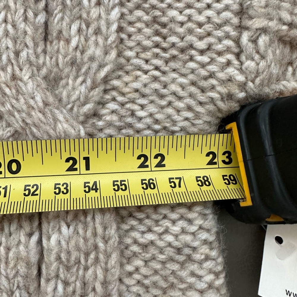 Karen Kane Heather Gray Cable Knit Funnel neck Sweater Fishermen new - Picture 6 of 6